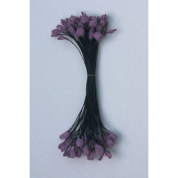 Épis mauve, fil noir, 2 côtés, 6cm