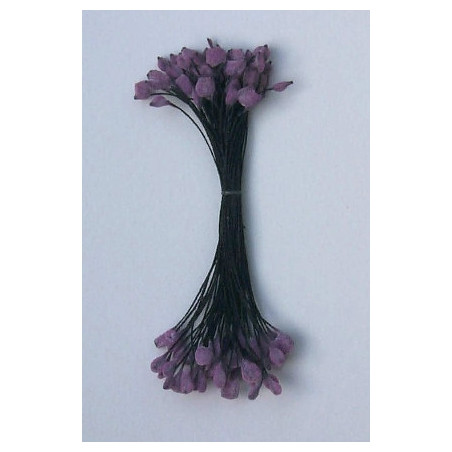 Épis mauve, fil noir, 2 côtés, 6cm