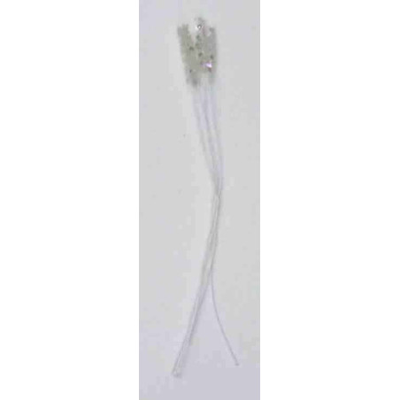 Bougie irisée, fil blanc, 1 côté, tige 7cm