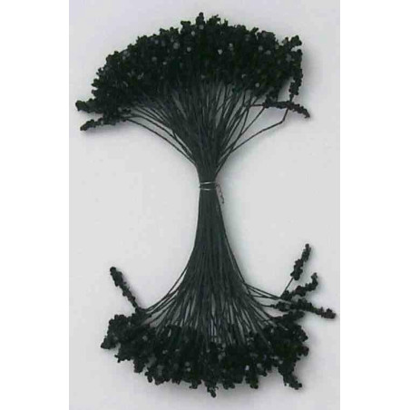 Bougie paillette noire, fil noir, 2 côtés, tige 7 cm
