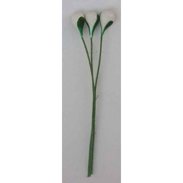 Pommier blanc, feuille vert foncée, laiton vert foncé, 1 côté, tige 7cm