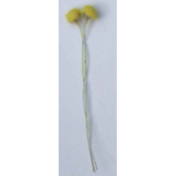 Cœur de pâquerette jaune citron lainé, laiton jaune, 1 côté, tige 7cm