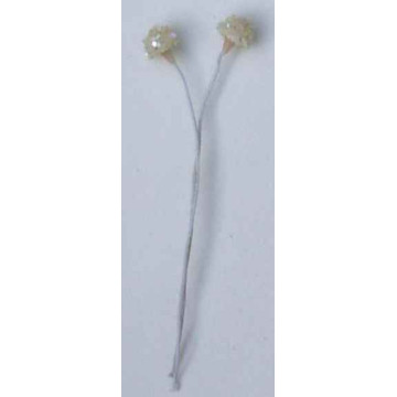 Cœur de pâquerette irisée, laiton blanc, 1 côté, tige 7cm