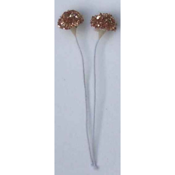 Cœur de pâquerette, paillette or, laiton blanc, 1 côté, tige 7cm