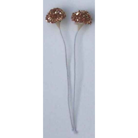 Cœur de pâquerette, paillette or, laiton blanc, 1 côté, tige 7cm