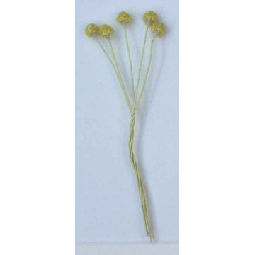Cœur de pâquerette jaune grainé clair, laiton jauni, 1 côté, tige 7cm
