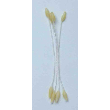 Gypsophile crème paille, fil blanc, 2 côtés, tige 7cm