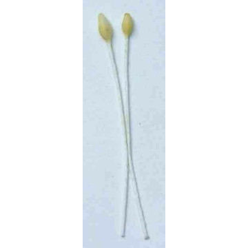 Gypsophile blanc, feuille verdie, fil blanc, 1 côté, tige 7cm