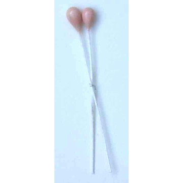 Perle rose pastel, laiton blanc, 1 côté, tige 7cm
