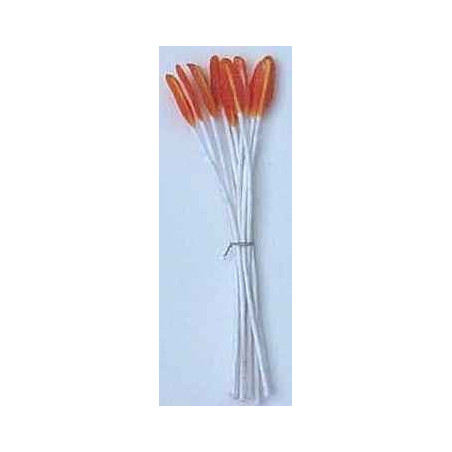 Amande orange, fil blanc, 1 côté, tige 7cm