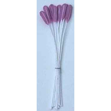 Amande violette, fil blanc, 1 côté, tige 7cm