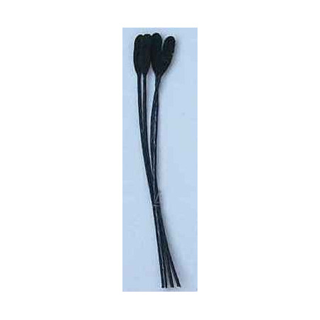 Amande noire, fil noir, 1 côté, tige 7cm