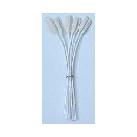 Amande blanche, fil blanc, 1 côté, tige 7cm