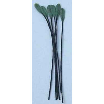 Amande verte, fil noir, 1 côté, tige 7cm