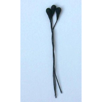 Perle noire mat, laiton noir, 1 côté, 7cm