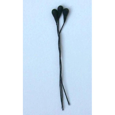 Perle noire mat, laiton noir, 1 côté, 7cm