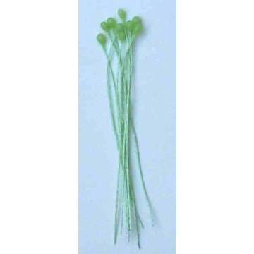 Perle vert clair, fil vert clair, 1 côté, tige 7cm