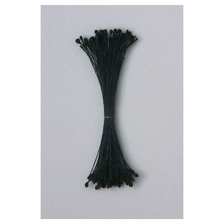 Épis noir, fil noir, 2 côtés, 6cm