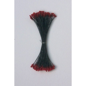 Épis rouge, fil noir, 2 côtés, 6cm
