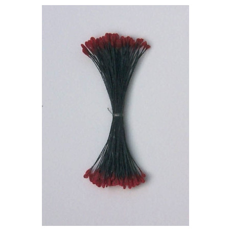 Épis rouge, fil noir, 2 côtés, 6cm
