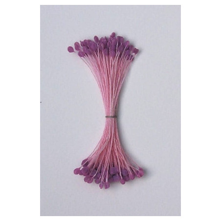 Épis violet, fil rose, 2 côtés, 6cm