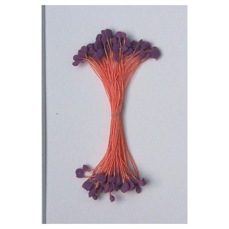 Épis violet, fil orange, 2 côtés, 6cm