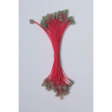 Épis vert, fil rose rouge, 2 côtés, 6cm