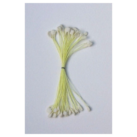 Épis blanc, fil jaune, 2 côtés, 6cm