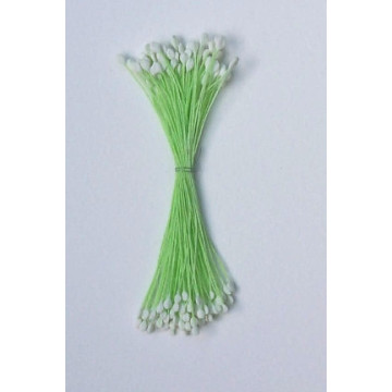 Épis blanc, fil vert, 2 côtés, 6cm